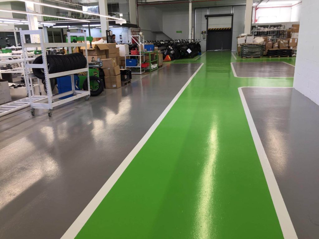Pavimento con un pintado epoxídico.