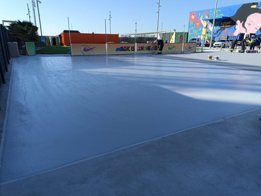 Solución de pavimentación asfáltica y de slurry para una zona de entrenamiento